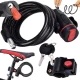 Bicycle Cable Lock with Key, Steel Cable in Silicone Cover, 120cm, Black
