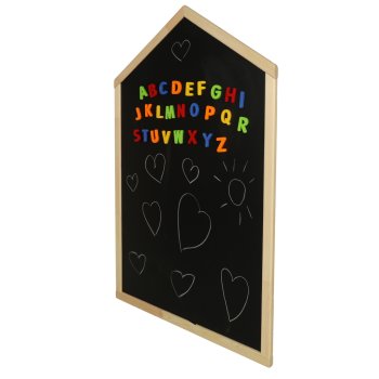 Wooden House-Shaped Magnetic Chalkboard for Kids 92x62 cm