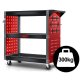 Humberg HM-515 Tool Cart, 3-Tier Rolling Utility Cart for Workshops, 300 kg Capacity