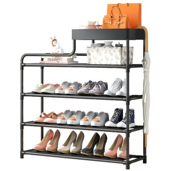 5-Tier Metal Shoe Rack, Freestanding Shoe Shelf Organizer