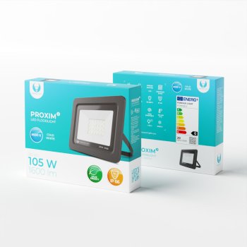 LED prožektors Proxim II 20W 6000K IP66 Forever Light, melns