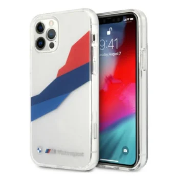 BMW iPhone 12 Pro Max Case Motorsport Tricolor, Transparent