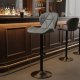 ModernHome Swivel Bar Stool with Adjustable Height and Footrest for Kitchen Counter, Gray