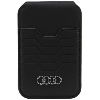 Audi Leather Wallet Card MagSafe magnetic with stand - black