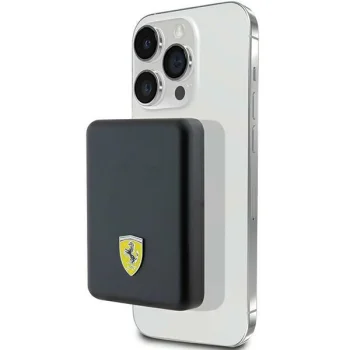 Ferrari Metal Logo MagSafe Wireless Power Bank 5000mAh, Black