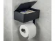 Toilet Paper Holder with Tissue Shelf, Black