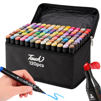 Touch Alcohol Markers Set 120 Pieces Dual Tip Art Pens with Case