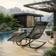 Multigarden Zero Gravity Rocking Garden Lounger with Headrest, Black