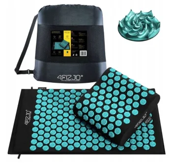 4Fizjo ERGO Acupressure Mat with Pillow, Blue