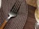 Round Braided Table Placemat, Brown, 38 cm
