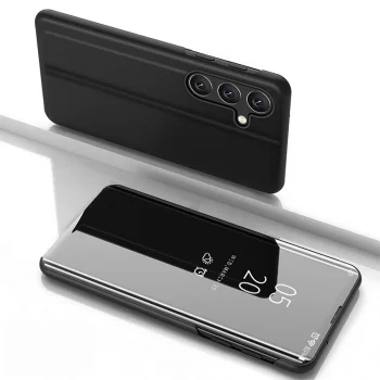Clear View Flip Case for Samsung Galaxy S25 - Black