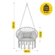 4Fizjo BOHO Garden Swing with Cushion, Grey