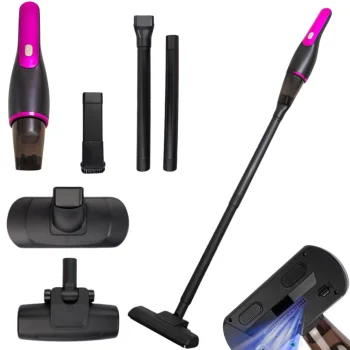 Cordless Upright Vacuum Cleaner 2-in-1, 100W, Black/Purple