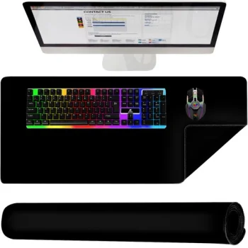Izoxis XXL Mouse and Keyboard Pad 90x45 cm, Black
