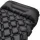 Inflatable camping mat/mattress 190x60x6 cm with pillow, black