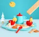 Bakalu Wooden Tea and Coffee Set with Tray, 17 Pieces