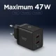 Spigen Essential EE472EU 2-port USB-C 47W GaN wall charger - black