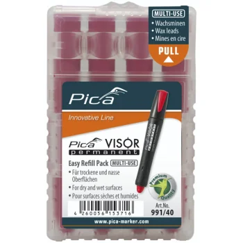 Pica VISOR Permanent Replacement Refills 10 x 85 mm, Red