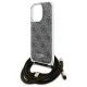 Guess iPhone 16 Pro Max Case Crossbody Cord 4G Print, Brown