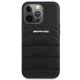 AMG Debossed Lines iPhone 14 Pro Genuine Leather Case, Black