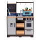 Large wooden play kitchen for children with vegetable stand and accessories ECOTOYS