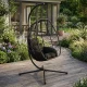 MultiGarden Hanging Cocoon Chair with Cushions, Black