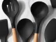 Kitchen Knife and Utensil Set with Cutting Board and Block, 19 pcs, Black