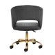 4Rico QS-OF212G Velvet Swivel Salon Chair, Grey
