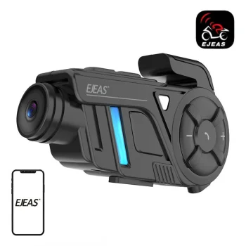 Motorcycle Intercom EJEAS K1 with 2K Camera, Black