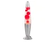 Lava lamp night light with liquid wax, silver, 34.5 cm
