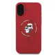 Karl Lagerfeld Silicone Karl&Choupette Heads Ring MagSafe Case for iPhone 16 Plus, Red