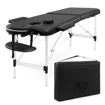 4FIZJO Portable Aluminum Massage Table, 70 cm, Black