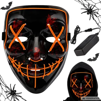 LED Light-Up Halloween / Party Mask Purge, Universal Size