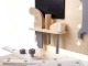 Workshop with wooden tools and work table