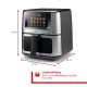 Solis Air Fry & Dry XL 8200 Air Fryer, 7.5L, Silver/Black