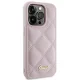 Guess iPhone 15 Pro Case Quilted Metal Logo, Pink