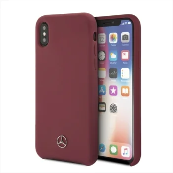 Telefono dėklas Mercedes Silicone Line iPhone X / XS, raudonas