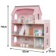 Kruzzel 00026364 Wooden Dollhouse with LED Lighting and Furniture, 3 Levels