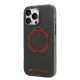Audi Carbon Fiber Sport Red Circle MagSafe Case for iPhone 16 Pro Max - Black