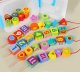 Montessori Wooden Lacing Beads and Number Blocks Toy 37 pcs