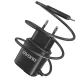 Dudao A2Pro Wall Charger 2x USB with Built-in Lightning Cable, 12W, Black
