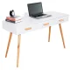 Modern desk with 3 drawers, console and vanity table function, white