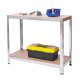 Plonos 470000 metāla noliktavas plaukts 150x75x30 cm, sudraba