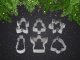Steel Christmas Gingerbread Cookie Cutters Set, 6 pcs, Silver