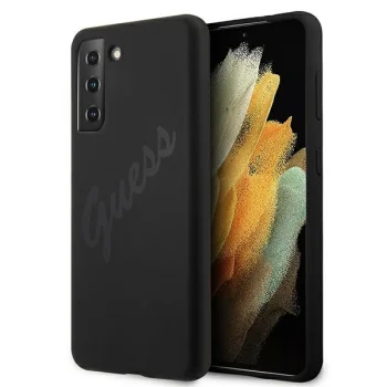 Guess Samsung Galaxy S21+ Case Silicone Vintage Script, Black