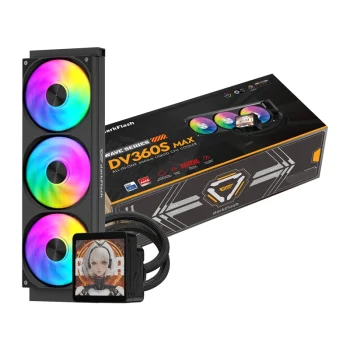 DarkFlash DV360S MAX CPU Liquid Cooler, 3.95" IPS Screen, ARGB, Black