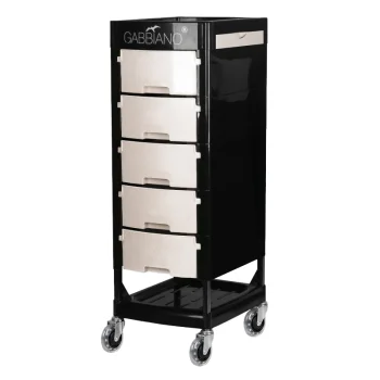 Gabbiano FT65 Hairdressing Trolley, Black/White