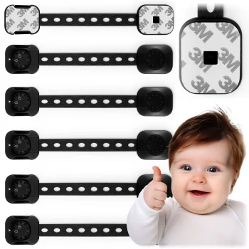 Ricokids 798202 Cabinet and Drawer Safety Locks, 6 pcs, Black