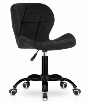 NOTO Velvet Swivel Home Office Chair with Wide Backrest, Black