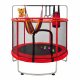 Kids Trampoline with Enclosure Net and Basketball Hoop 5ft, Red